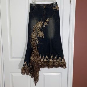 Lacy Denim Skirt